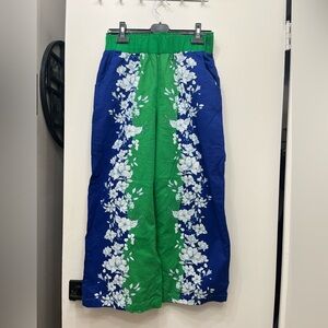 Bundle Only: KOURT Floral Blue and Green Wide-Leg Pants Sz M